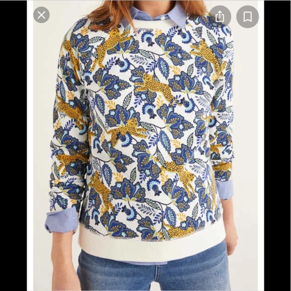 Boden Tops - Boden Ivory Cheetah Bloom Sweatshirt SZ M